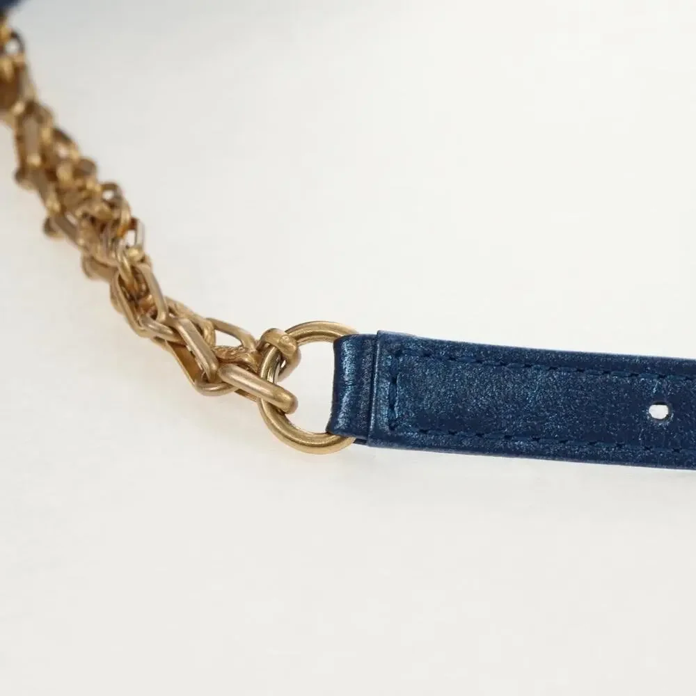 Chanel Matelasse Calfskin Chain Shoulder Bag Blue